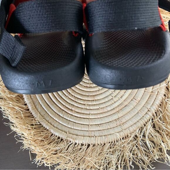 CHACO Men’s Custom Z/1 Sandals Red Black Size 7 - Picture 7 of 12